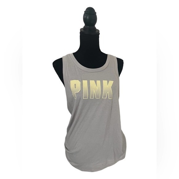 Victoria Secret Pink Grey Keyhole Tank Size Medium - Picture 1 of 6